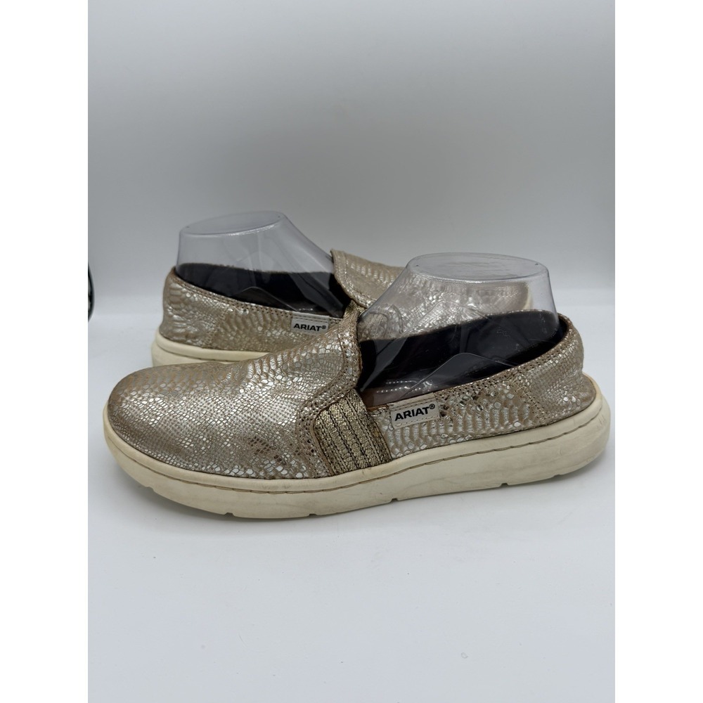 ARIAT Ryder Women's Silver/Gold Snake Print Slip On Sneaker Size 10